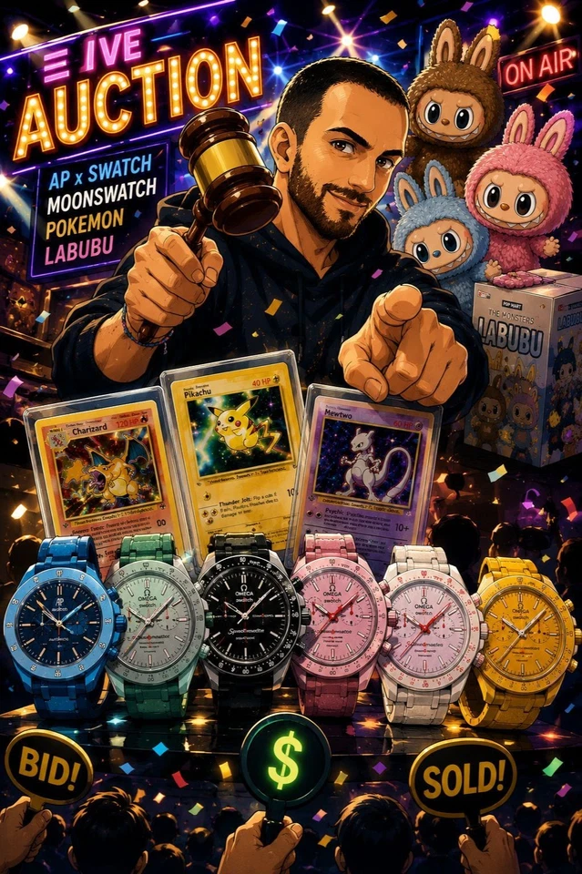 🔥 PRIMA LIVE ASTE! Labubu, Swatch x Omega/AP  & Pokémon 🔥