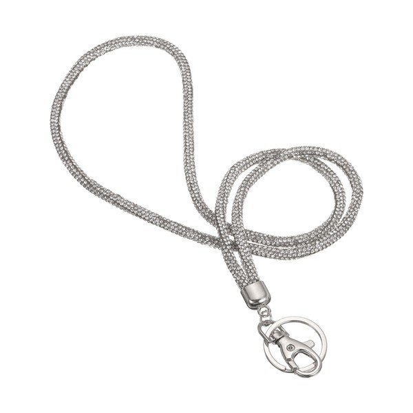 8 Zoll Niedlicher Strass SchlüSselanhäNger FüR Frauen Glitzer SchlüSselband Weiß-image
