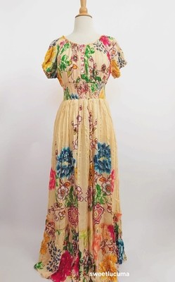 me 2 magic boho dress Me 2 Magic Casual Sundress Half Sleeve Aztec Sun Maxi Dress Orange Womens L