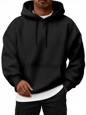 Mens Oversized Hoodies Fall Sweatshirt Winter Fleece Hooded Collar Drawstring...