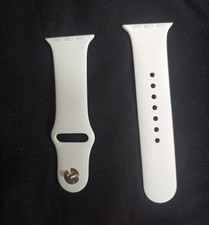 Genuine Apple White Silicone Strap Band 2-Piece Replacement Watch 38mm S/M