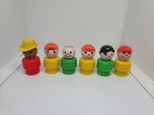 Vintage Fisher Price little people lot/6 plastic boys - all different