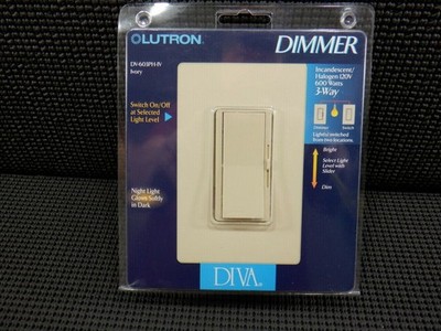 Lutron DV-603PH-IV 600 Watt 3-Way Night Light On/Off Select Level Dimmer Ivory