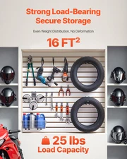 Slat Wall Paneling, 4 x 4 ft, Fits for Storage & Display