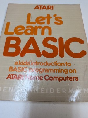 Let's Learn BASIC Ben Shneiderman 1984 First Printing ATARI Programming Little