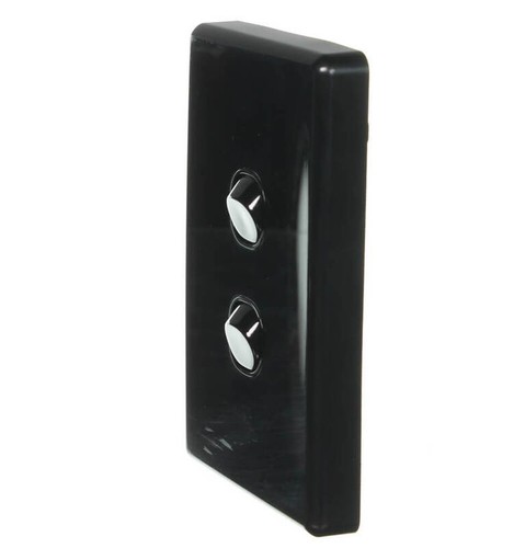Clipsal by Schneider Electric Clipsal C2032VA-BK | 2 Gang Switch 10Amp Black (C - Picture 4 of 5
