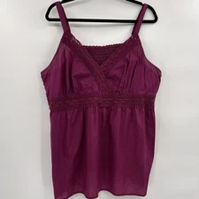 Vintage Fashion Bug Womens Y2K Crochet Detail Babydoll Top Size 24W Purple Boho