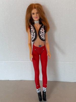 Jakks Pacific Drew Barrymore fashion doll Animal print Vest Red leggings 12''