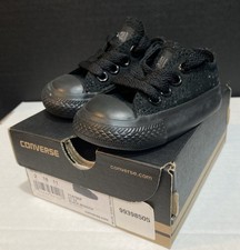 CONVERSE 714786F Toddlers Size 2 Chuck Taylor All Star Ox Black In Original Box