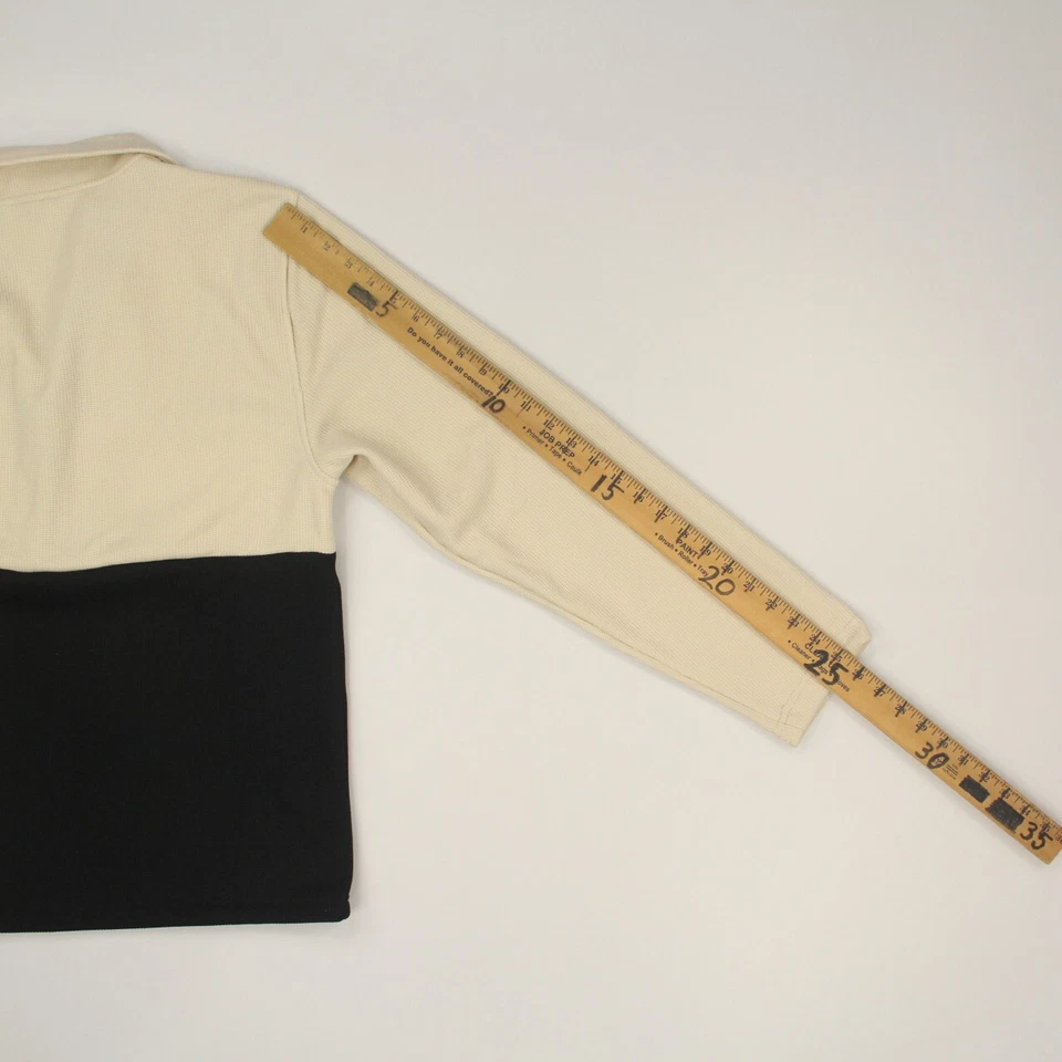 Chaqueta polar Spyder para hombre 1/4 cremallera tejido gofre talla mediana crema/negro logotipo nueva con etiquetas Foto 4 de 4