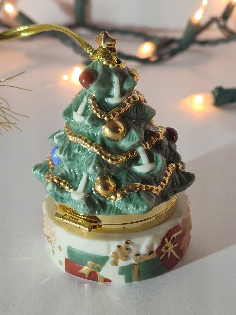 Lenox Hinged Trinket tree Box Christmas Ornament Treasure