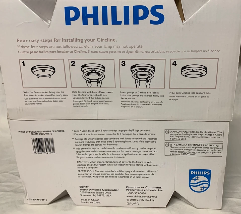 PHILIPS 12" Circline Cool White T9 32W 4-Pin Base 4100K FC12T9 12,000 HRs - Image 2 of 3