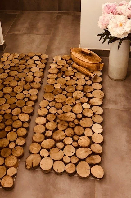  Interior Design, Holzdekoration, handgefertigt, Fussmatte, Untersetzter - Bild 4 von 4