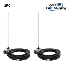 2PC VHF 136-155 MHz 39CM Antenna Magnet Mount Set RG-58 Cable For Car Radio
