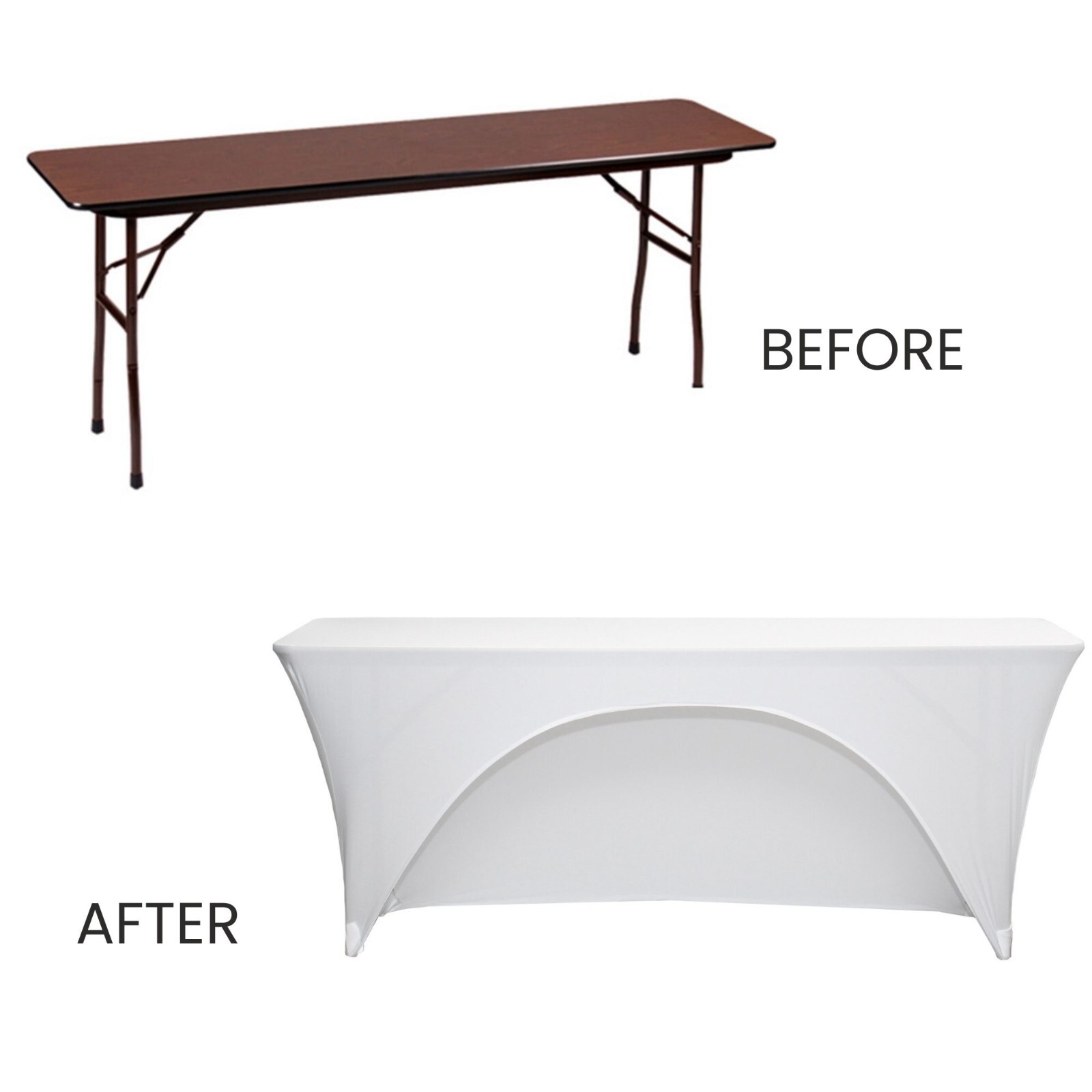 Your Chair Covers - Spandex Classroom (18" W) Open Back Rectangular Table Cover