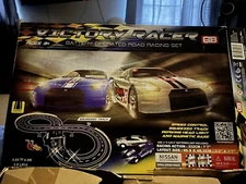 Golden Bright Victory Racer Racing Car Set Battery Operated 2 Cars Nissan SEALED