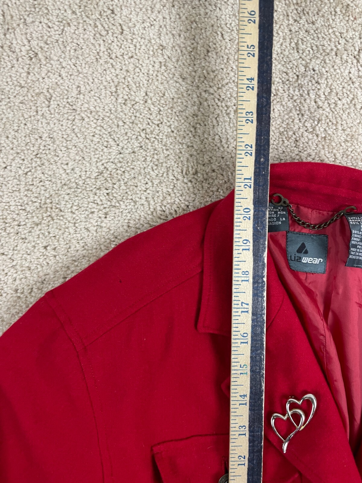 Lizwear Basic Jacket Womens Small Wool Lined Butt… - image 11