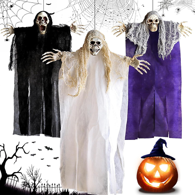 80cm Halloween Geist Mit Licht - Gruselige Skelett Deko