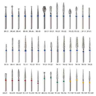 100pcs Dental Diamond Burs For High Speed Handpiece Friction Grip 1.6mm OR