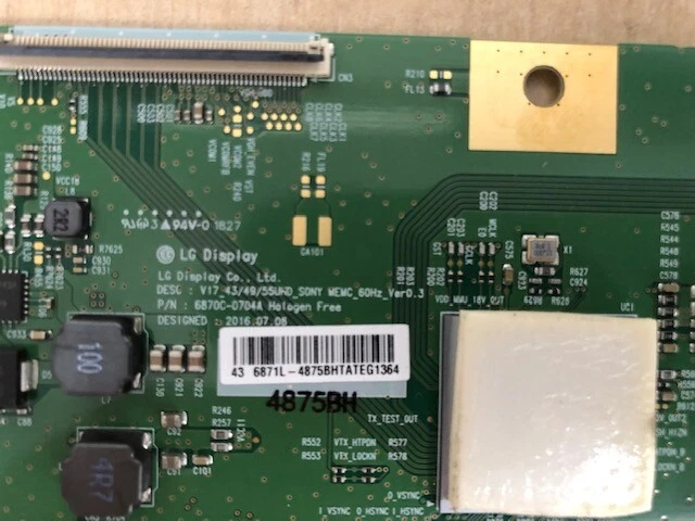 Placa T-Con Sony 1-897-052-11 (6871L-4875B) para XBR-43X800E Foto 2 de 2