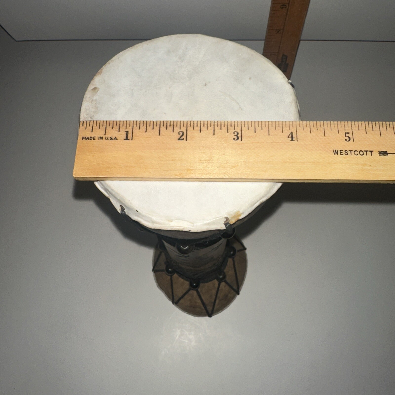 Tribal Djembe Drum Coconut Bamboo with Carved Sea Turtle Design 13” Tall Two End