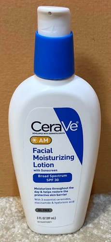 New CeraVe AM Moisturizing Oil Free Facial Lotion SPF 30 - 3 Oz Exp: 06/2026 - 第 1/1 張圖片