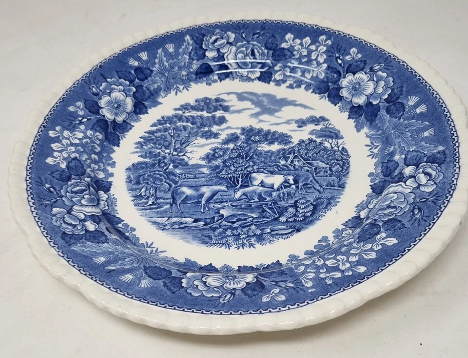 Adams English Scenic Blue pattern Plate 26cm - Image 2 of 4