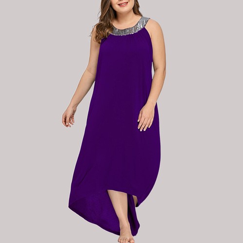 Plus Size Women Sequins Midi Dress Evening Party Cocktail Prom Sundress Gown US - Picture 3 of 14