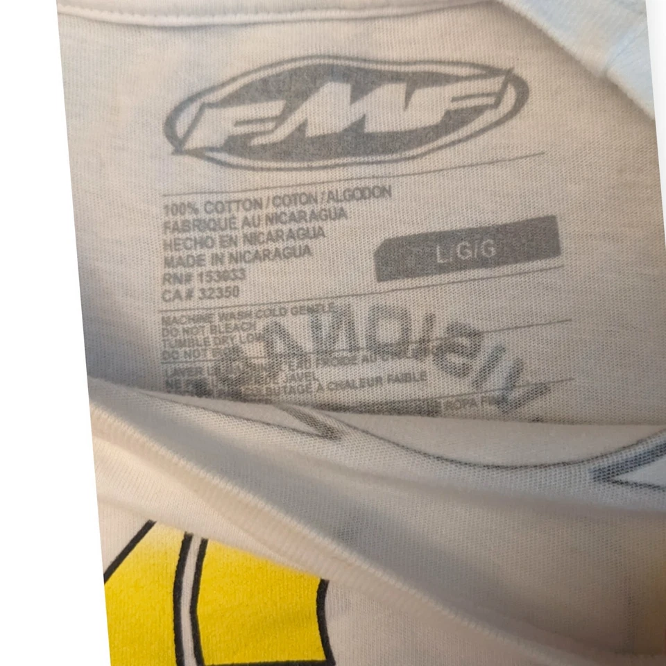 Lote De 3 Camisetas FMF Motocross Manga Larga y Corta Blanco Negro Grande Mediano Foto 4 de 4