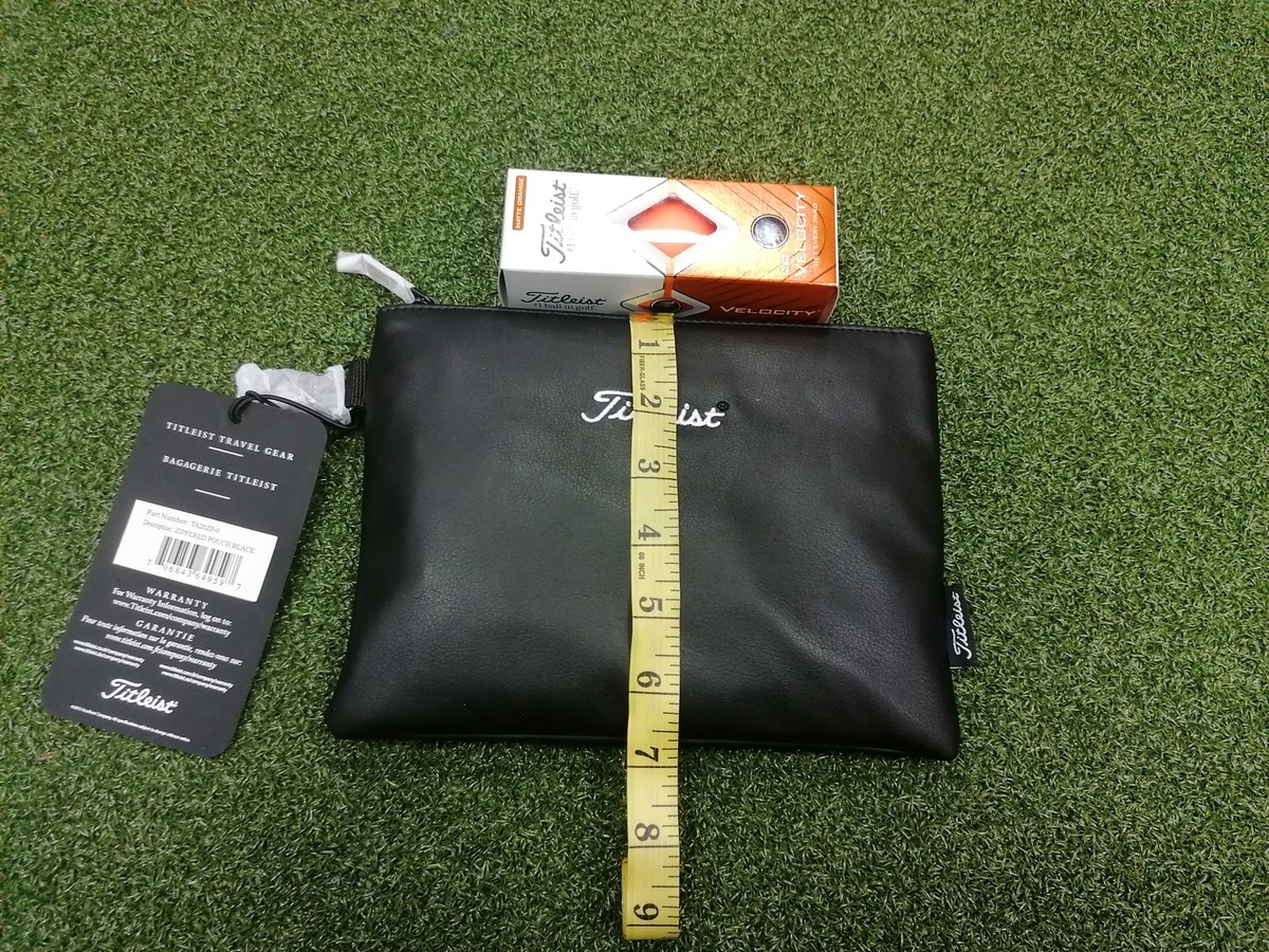 NEW Titleist Golf ZIPPERED VALUABLES POUCH BLACK travel