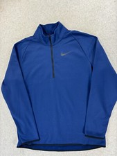 Nike Dri Fit Quarter Zip Midweight Pullover Men's Large Blue