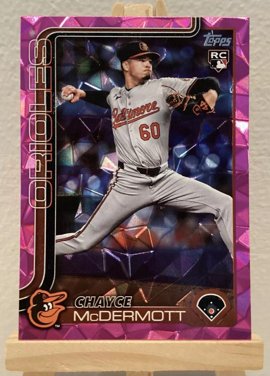 2025 Topps Series One Chayce McDermott Pink Diamante Foil #32 SP RC
