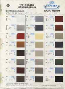 Nissan Paint Color Chart