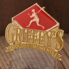 Ken Griffey Jr. Griffey's Golden Moments VTG Lapel Pin Seattle Mariners Gold Red