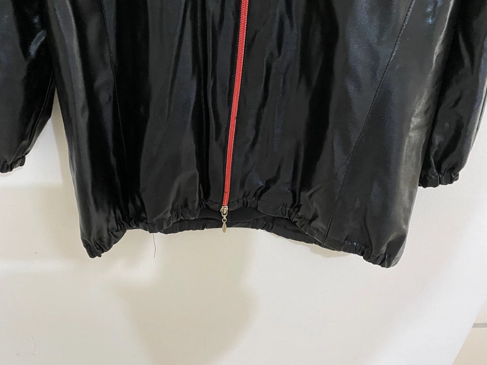 BNWT Joseph Ribkoff UK 10 Black Zip Biker Jacket Coat Wet Look Shiny - Image 3 of 4