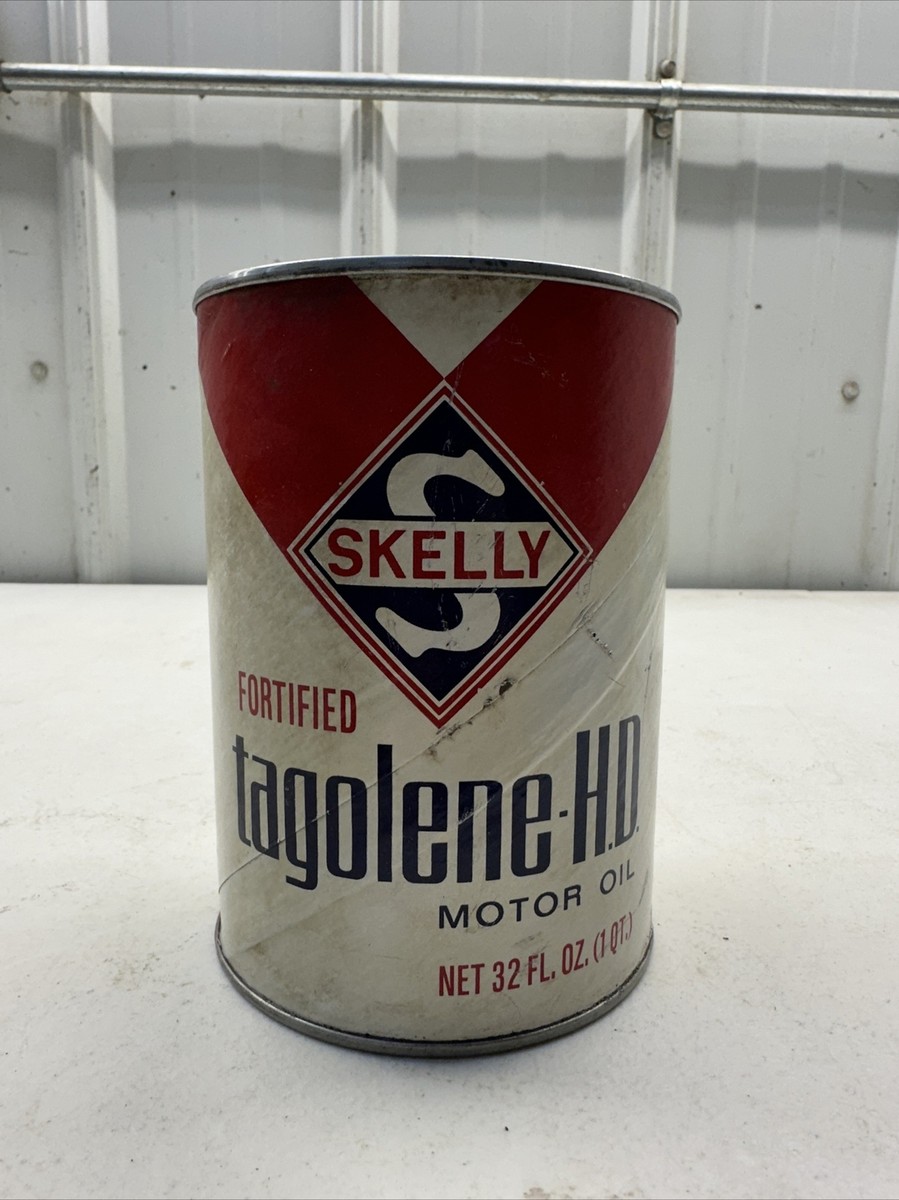 Skelly Tagoline H.D. Motor Oil Can 1QT FULL NOS Original Vintage