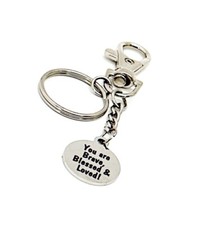 You Are Brave Blessed Loved Charm Keychain, Daughter Gift, Granddaughter Gift