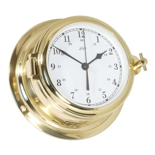 Horloge Marine En Laiton – Style Antique Royal Marine – Reproduction, Fonctionne Sur Batterie