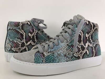 New P448 Star Embossed Low Hiding Heel High Top Sneaker Women's US 6 EU 36