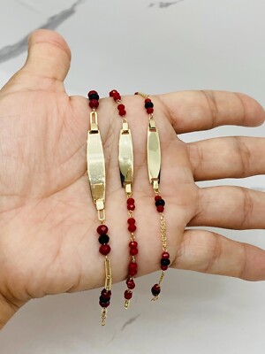 Real 14k Gold Bracelet red bead baby ID - Pulsera de bebe en oro mal de ojo roja