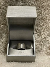 Zales Sterling Silver Concaved Speckled Dot Tapered Cigar Band RCI Ring .925 Sz7