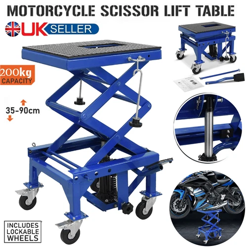 Hydraulic Motorcycle Lift Table 440 LBS Dirt Bike Scissor Jack Stand ATV 4 Wheel