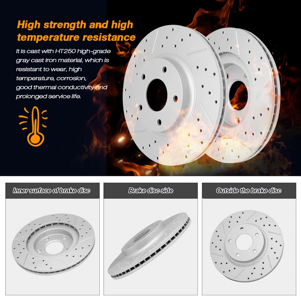 Todos (4) rotores de freno delanteros y traseros para 2008 2009 2010 2011 2012 - 2015 Scion XB Foto 3 de 4