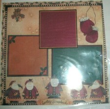 Christmas Jolly Holly Days Santa Paper Piecing Scrapbook Page Kit 12 x 12