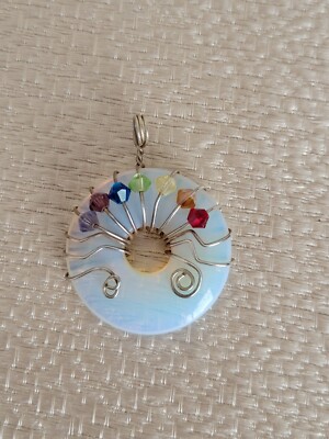 Opalite, Sterling Silver Chakra Pendant
