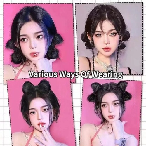 Perruque en soie haute température synthétique coiffe épingles officiel à cheveux fille