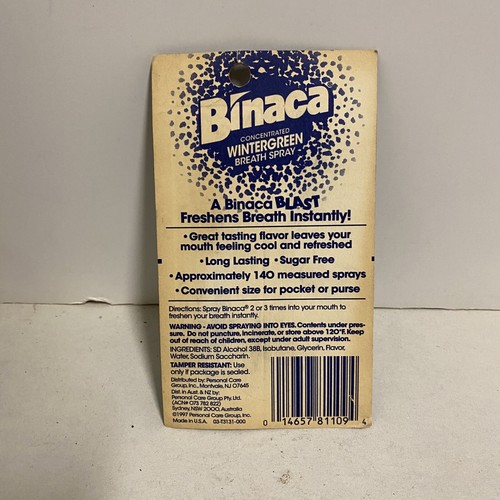 Binaca Wintergreen Breath Spray Rare HTF Collectors Item eBay