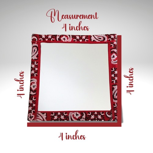 Roter Bandana Magnetspiegel 4 x 4 Zoll ideal für Spind, Fitnessstudio, Kühlschrank Magnettafel - Bild 2 von 7