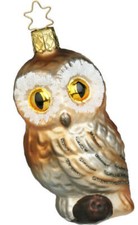 Inge Glas Owl Night Eyes 1-082-15  German Glass Orn NEW w/FREE Gift Box