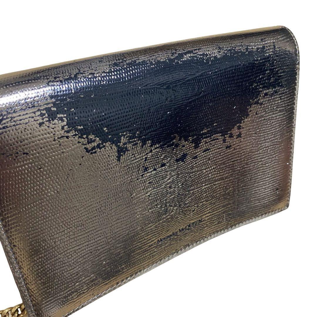 Alexander McQUEEN Chain Shoulder Bag Skull Champagne Gold Alexander McQUEEN Chain Shoulder Bag Skull Champagne Gold
